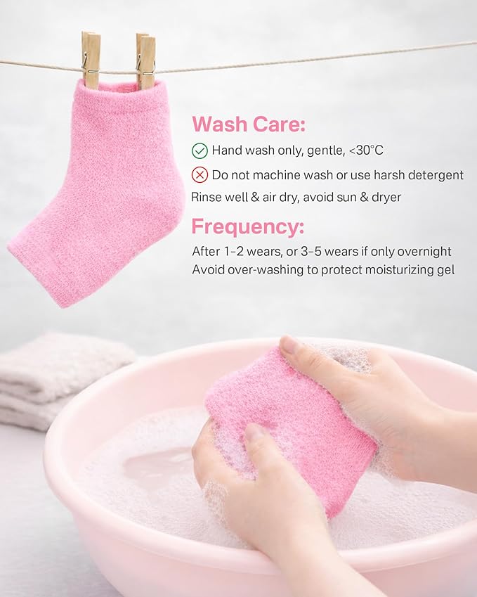 Moisturizing Socks Women, Feather Yarn Gel Socks, Foot Moisturizing Socks(Size 9-11) Deeply Hydrating for Dry, Cracked Heels, Silicone Socks for Women, Perfect Galentines Day Gifts, 1 Pair (Heel-Pink)