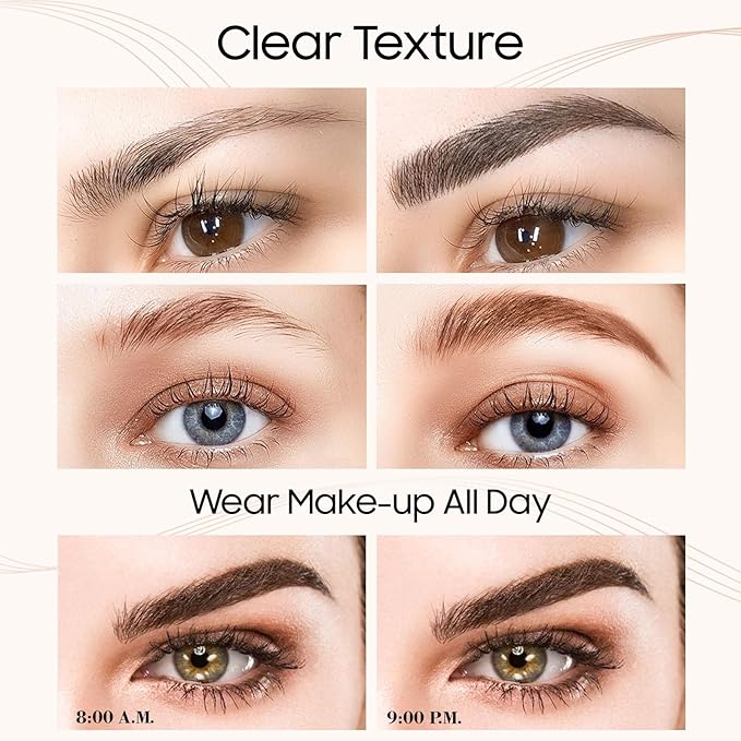 Microblading Eyebrow Pencil - 2026 New 4-Tip Waterproof Brow Pencil with Micro-Fork Tip, Longl Lasting Eyebrow Pen Eyebrow Pencils for Women (2 PCS Dark Brown)