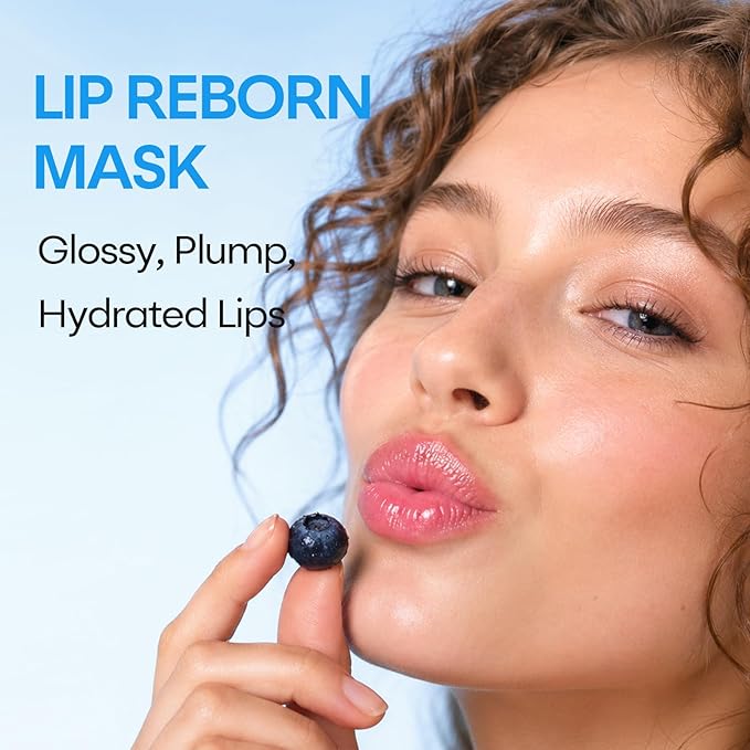 SPODARE 20g Blueberry Lip Mask Overnight, Lip Moisturizer for Dry Cracked Lips Care, Dual-Color Lips Balm for Nourishing and Softening Lips, Birthday Gifts for Women & Teens
