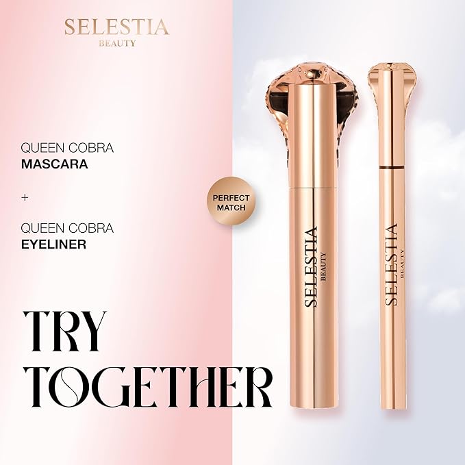 SELESTIA BEAUTY Black Liquid Eyeliner Pencil Queen Cobra – Long-Lasting – Quick-Drying, No Flaking – Thin Applicator & Intense Color – 0.016 fl.oz