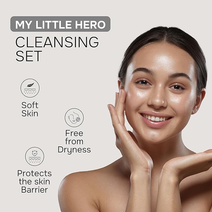 De:maf Welcome Kit Cleansing Set – Gentle Cleansing Trio with Travel Pouch | Olive Oil, Milk, and Rice Foam Cleansers for All Skin Types