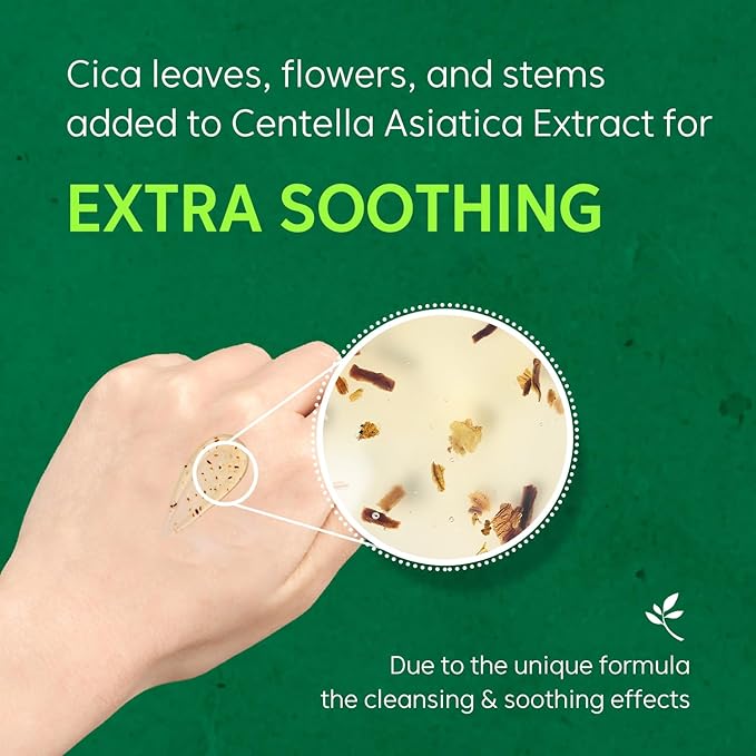 THANKYOU FARMER Phyto Relieful Cica Gel Cleanser - Real Cica Leaf, Vegan, Anti-Acne, pH-Balancing, Centella Asiatica for Soothing, Day & Night Korean Face Cleanser 4.22 Fl oz