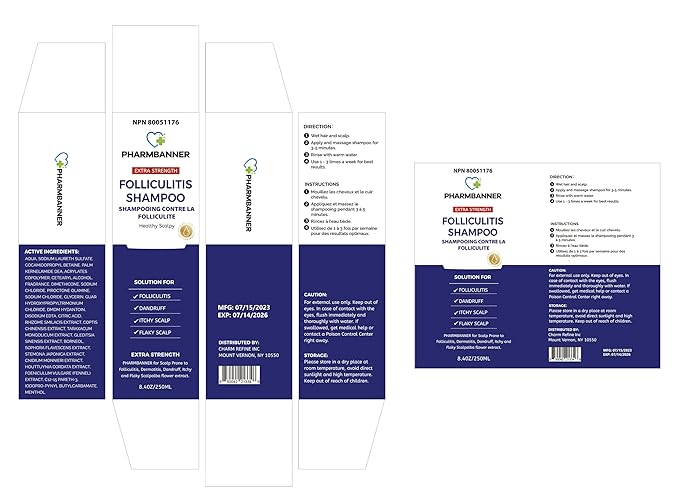 PHARMBANNER Anti-Fungal Shampoo for Folliculitis, Seborrheic Dermatitis, Scalp Psoriasis - Relieves Itchy & Dry Scalp
