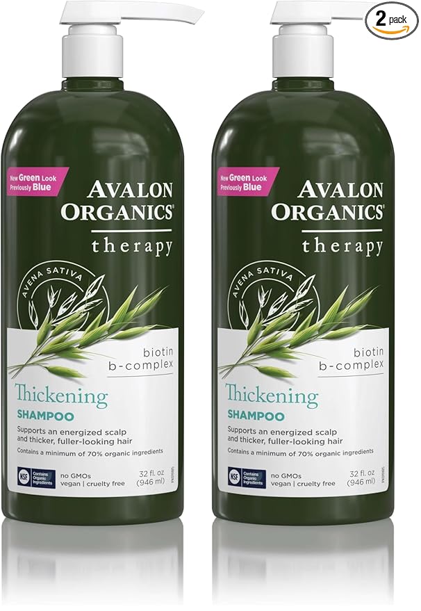 Avalon Organics Therapy Biotin B-Complex Thickening Shampoo,32 oz,(Pack of 2)