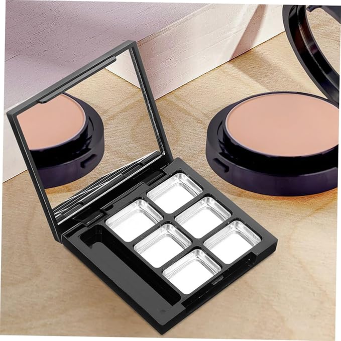 VICASKY 2sets Diy Makeup Palette Multi Empty Eyeshadow Organizer for Lipsticks Makeup Durable Storage Case with Brush Slot Convenient Eyeshadow Container for Beauty Routine