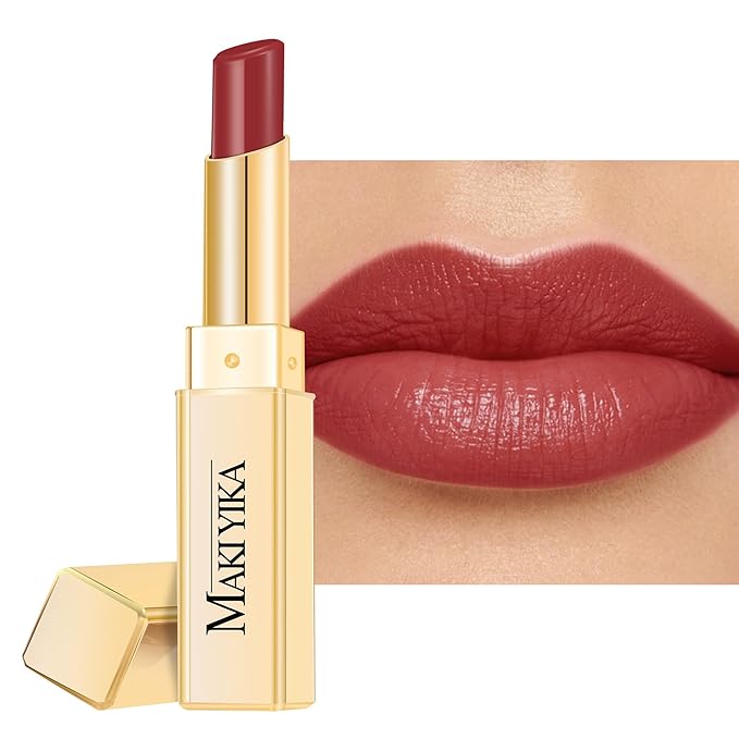 MAKI YIKA Moisture Mauve Red Lipstick for Women Hydrate Tinted Lip Balm for Mother's Day Dry Cracked Lips Sheer Lipstick Lip Tinted Glossy Finish,MA059 Mauve Pop