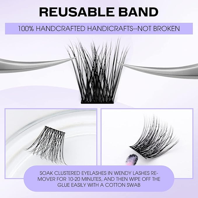 DIY Lash Clusters for Using at Home: Wendy, Natural, Fluffy, Wispy, Waterproof, Anime, Manga, Cat Eye, 0.07mm, D Curl, 12-16mm, FD18+B, FD0318