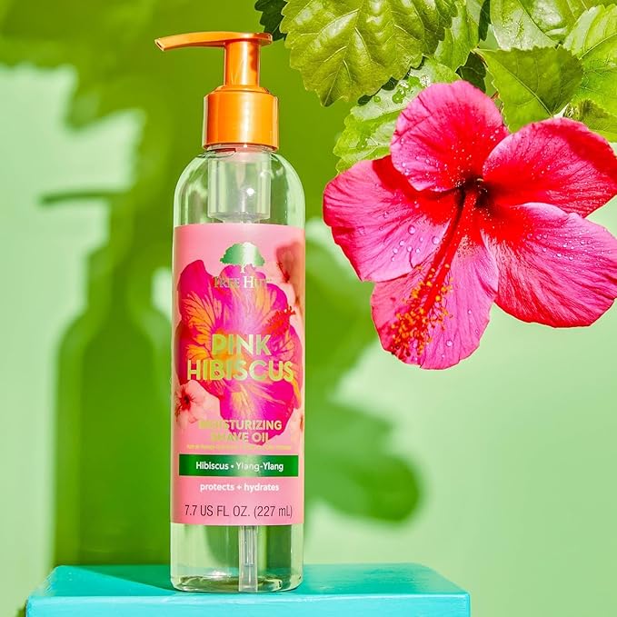 Tree Hut Pink Hibiscus Moisturizing Shave Oil, Gel-to-Oil Formula, Ultra Hydrating Barrier for a Close, Smooth Shave, For All Skin Types, 7.7 fl oz