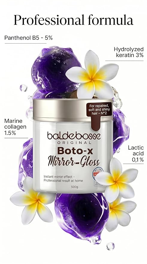Hair Botox Treatment – Deep Repair Mask with Keratin & Collagen – Frizz Control – Mirror Gloss Shine – 17.6 oz