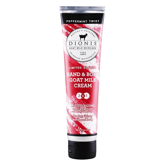 Dionis Goat Milk Hand & Body Cream Peppermint Twist 3.3oz (Pack of 1)