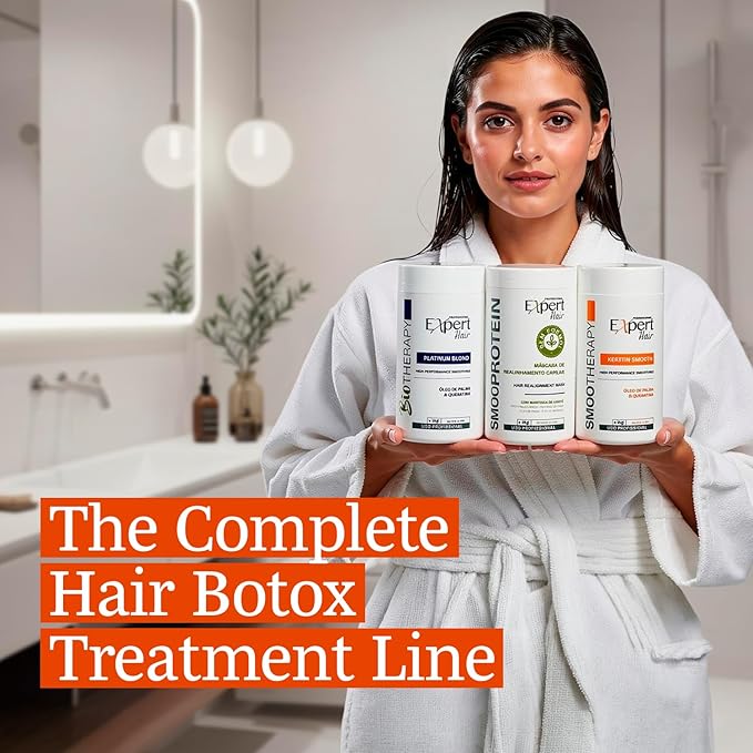 Expert Hair Keratin Smooth B-tox for Hair, Anti-Frizz, Natural Look, Queratina para Alisar el Cabello, Thermo-Active, Suitable for All Hair Types (1kg/35.3 oz.)