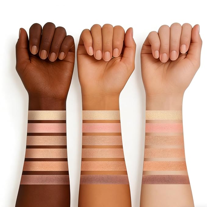6 Colors Matte Eyeshadow Palette, Neutral Nude Eye Shadows with Mirror, Mini Travel Size Blendable Powder Shades, Highly Pigmented Long Lasting Makeup Palette for Daily Use