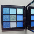 WanTuoluo 9 Colors Blue Smoky Matte Shimmer Eyeshadow Palette with Mirror for Eye Makeup,High Pigmented Eye Shadow Primers Powder Palet de sombras de ojos