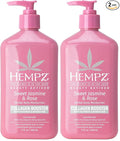 Hempz Sweet Jasmine & Rose Herbal Body Moisturizer for Women,17 Fl. oz. - Moisturizing Lotion with 100% Pure Hemp Seed Oil,Collagen,Shea Butter - Hydrating Vegan Lotion for Dry Skin,(Pack of 2)