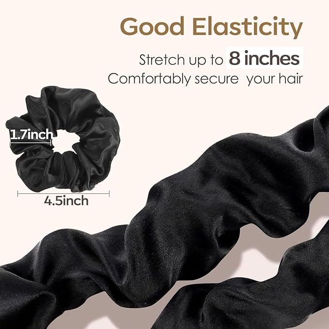 Satin Scrunchies for Women,Silk Hair Ties Fashion Soft Ties and Bands,Elastic Ponytail Holders No Damage Hair Accessories Thick Hair Styling for Girls - 20 Pcs Dark Color