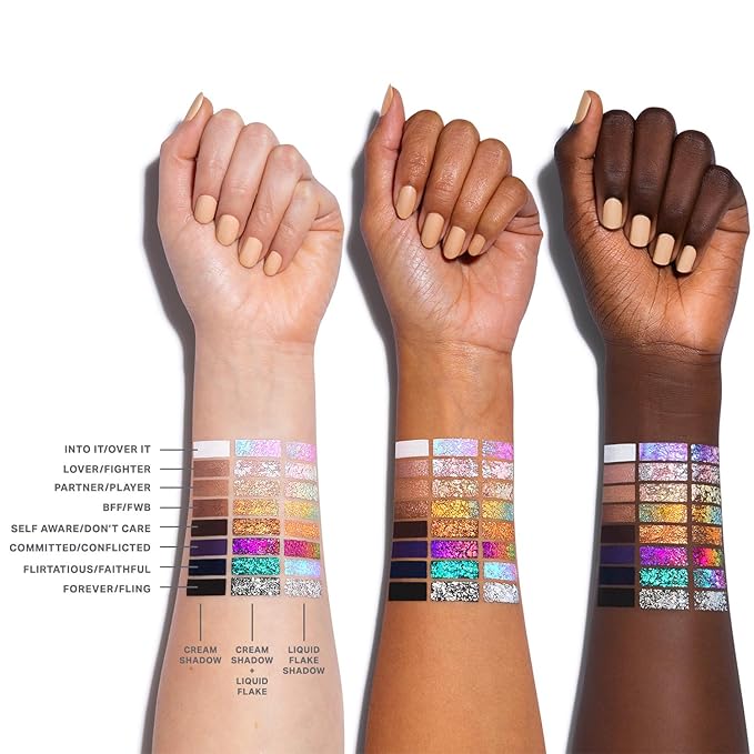 Morphe Mixed Signals Dual-Ended Eyeshadow Stick - Cream Eyeshadow Pigment & Chrome Liquid Flakes for Bold, Layered Eye Makeup Looks - BFF/FWB (0.028 oz)