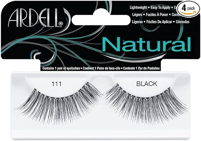 Ardell Lashes 111 – Lightweight, Easy-to-Apply False Eyelashes, Natural Look Strip, Pack of 4