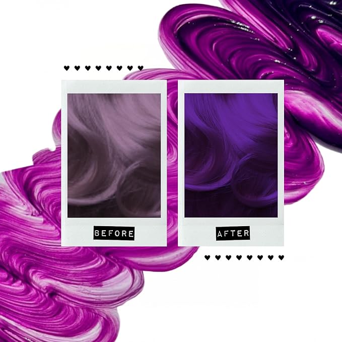 MANIC PANIC Medium Deep Violet Color Depositing Conditioner - Love Color Hair Conditioner Keeps Hair Vibrant, Nourished & Refreshed - Formulated with Shea Butter & Quinoa - Purple Rose (8oz)