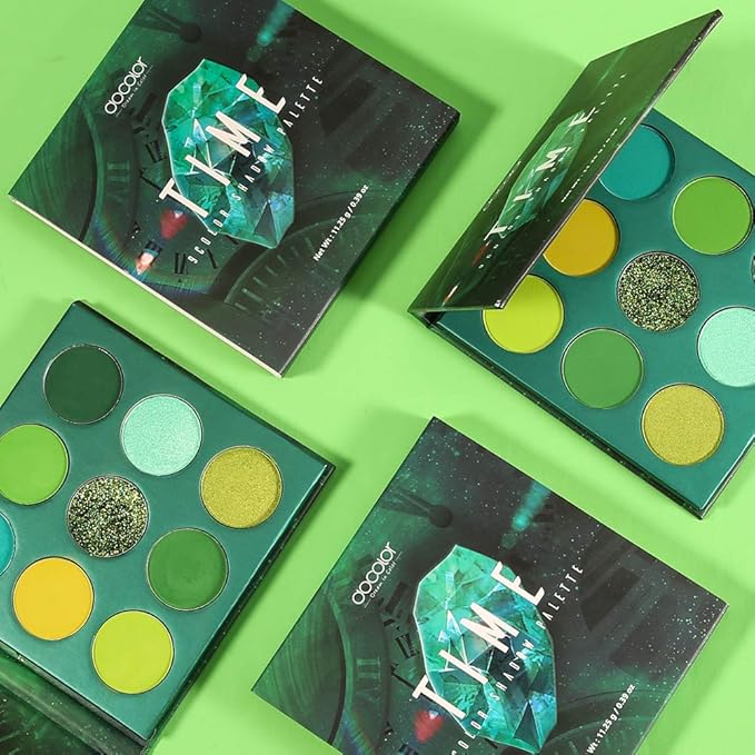 docolor Eyeshadow Palette 9 Colors Green Eyeshadow Gemstone Shadow Palette Highly Pigmented Mattes Shimmers Naked Smokey Glitter Cream Colorful PowderLong Lasting Waterproof Makeup Palette