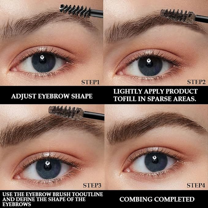 Tinted Thickening Brow Mascara,Brow Glue Eyebrow Gel,Waterproof, Transfer-proof, Brush to Fill in Eyebrows and Cover Gray Hairs - Cruelty Free (2pcs 06 Brunette &07 Espresso)