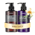 KUNDAL Korean Shampoo and Conditioner Set [Amber Vanilla] Salon-quality, Long Lasting Scent, Moisturizing, Sulfate-Free, Argan & Macadamia Oil, Korean Hair care,16.9 fl oz each