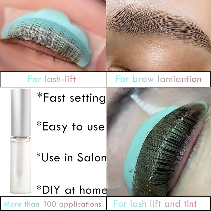 Clear Lash Lift Glue Strong Brow Lamination and Eyelash Perm Adhesive -5 Seconds to Set Them In Place, Satisfying Eyelash Lifting Without Hair Popping Off More 100 Applications