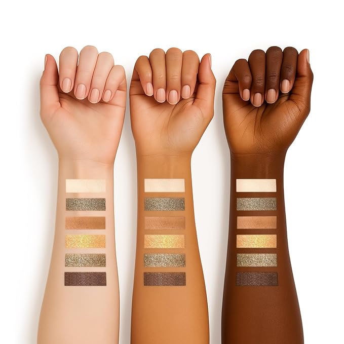 SUSIKEKI Neutral Nude Matte & Shimmer Eyeshadow Palette with Brush - 6 Colors Mini Travel Size, Highly Pigmented Olive-colored Tone Eye shadow, Long Lasting Vegan Makeup Palette for Daily Use 04