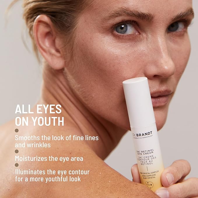 Dr. Brandt Bright This Way 24/7 Retinol Eye Cream - 0.5 oz, Pack of 2 - Smooths the Look of Fine Lines & Wrinkles, Illuminates & Moisturizes the Eye Area