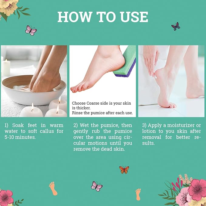Salon Foot Pumice and Scrubber for Feet and Heels Callus and Dead Skins, Safely and Easily Eliminate Callus and Rough Heels (Pack of 3)