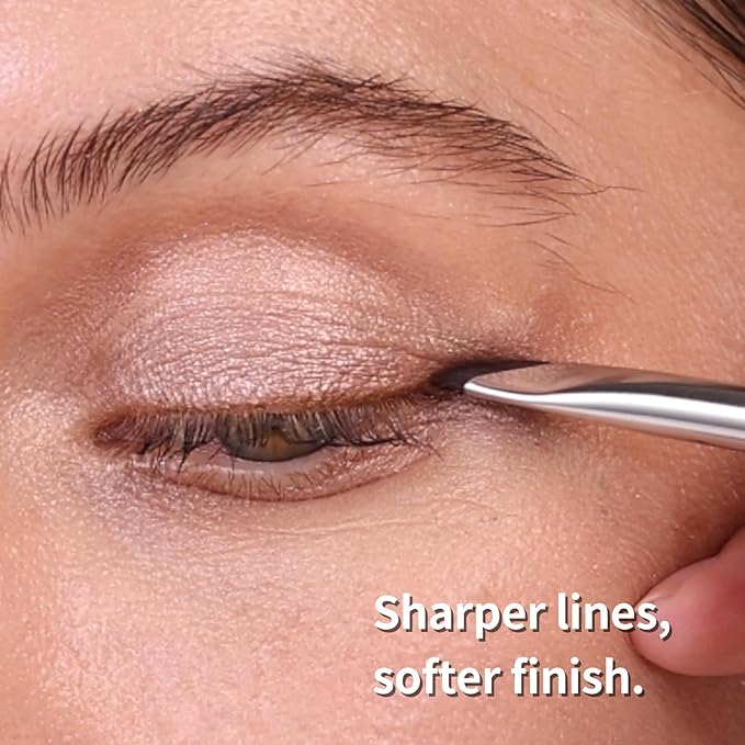 Albeaut Dual Eyeliner Brush Brow Brush, Precision Eye Makeup Applicator For Powder/Liquid/Cream Formula, Ultra-thin Eyeliner Brush Synthetic Bristles (198 Dual-Line)