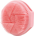 Silicone Body Scrubber for Men Women, Dual-Sided Bath Brushes Gentle Exfoliating Body Scrubber Scalp Massager for Deep Cleansing, Soft Silicone Loofah Body Washing Brushes (Pink)