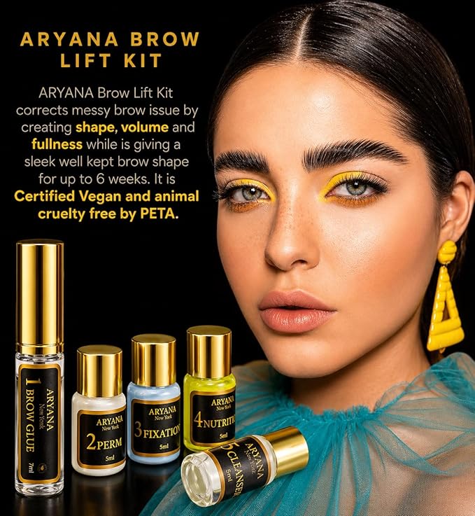 ARYANA NEW YORK Eyebrow Lamination Kit | Brow Lift Kit | At Home DIY Brow lamination | Instant Professional Lift For Fuller Eyebrows | Brow Brush And Micro Brushes Added