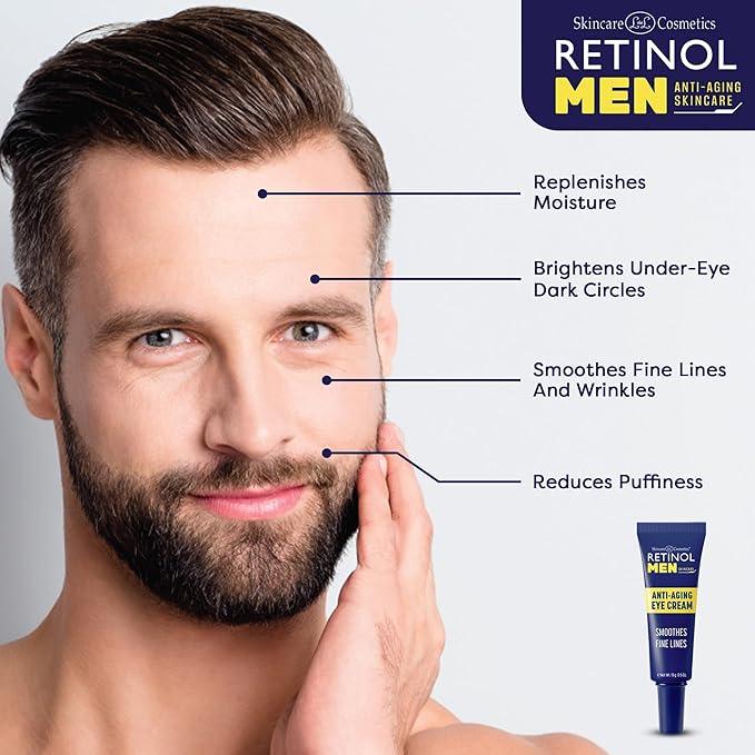 LIVAURA Retinol Men’s Eye Cream – Under Eye Treatment for Dark Circles, Puffiness & Bags, Dark Circle, Anti Aging Formula for Wrinkles, Hydrating Brightening Moisturizer for Eyes Area Care Treatment