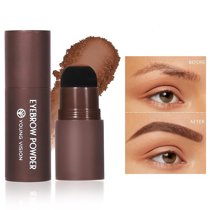 YOUNG VISION Eyebrow Stamp Color Set, Eyebrow Colors Shaping Kit, Long-Lasting Eyebrow Pomade for Women Girl, Cruelty-Free plantillas para la cejas (light brown)