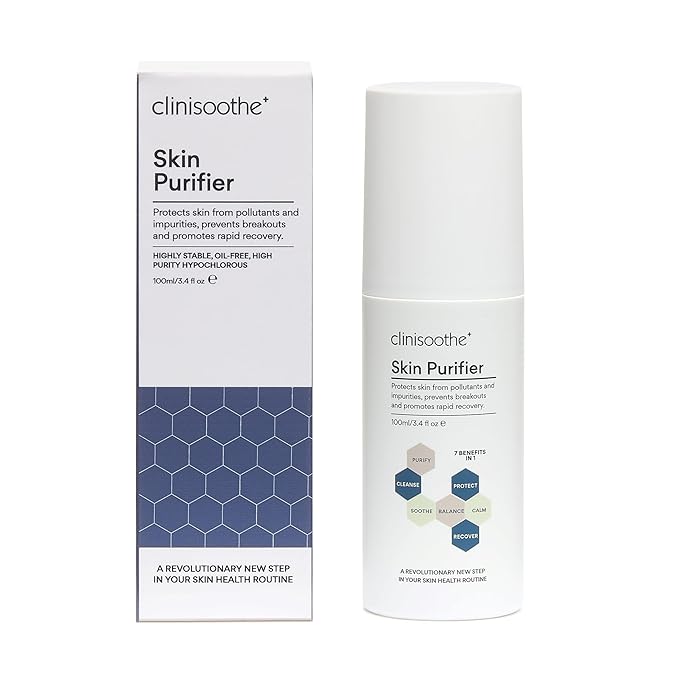 Clinisoothe+ Skin Purifier – Daily Cleanser and Acne Treatment for Face & Body, with Hypochlorous Technology to Prevent Breakouts & Promote Rapid Recovery, For All Skin Types (3.4oz Spray Bottle)