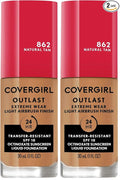 Covergirl Outlast Extreme Wear 3-in-1 Full Coverage Liquid Foundation, SPF 18 Sunscreen, Natural Tan, 1 Fl. Oz. (Pack of 2)