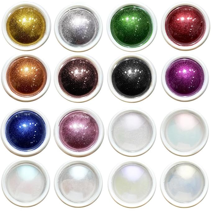 Holographic Mirror Gold White Pearl Chrome Nail Powder Kit Metallic Effect Dust UV Gel Red Silver Nail Chrome Pigment for Nails Set Art Decoration