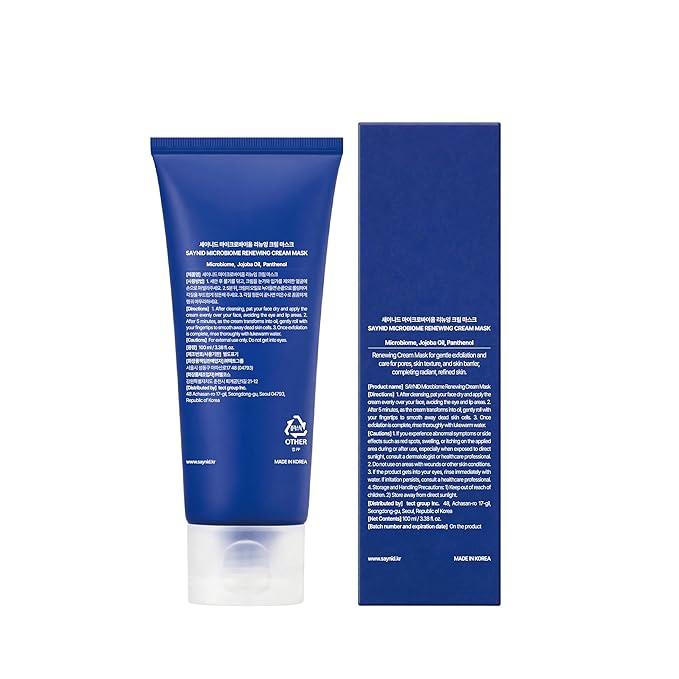 Microbiome Renewing Cream Mask, Wash-off Face Mask, Cream Exfoliating, Pore Care, Glass Skin Effect, Barrier-Friendly Korean Skincare | 3.38 fl.oz. (100ml)