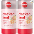 Onyx Professional Cracked Heel Repair Balm Stick for Dry Cracked Feet Treatment, Orange Scent, 2 pack - Moisturizing Foot Balm, Rolls On, Cracked Heel Treatment