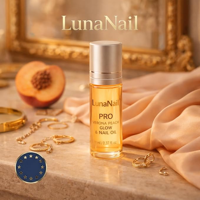 Cuticle Oil for Nails & Growth, Roll-On | Vitamin E & Jojoba Nail Strengthener Serum | Deep Hydration for Dry, Damaged Cuticles | Overnight Repair Treatment | Vegan (Verona Peach Glow)