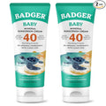 Badger Mineral Baby Sunscreen Cream SPF 40, 98% Organic Toddler Sunscreen with Zinc Oxide, Broad Spectrum, Reef Safe, Water Resistant, Pediatrician Tested Baby Sunblock, 2.9 fl oz, 2-Pack