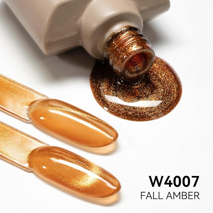 MAYCHAO 15ML Fall Amber Cat Eye Gel Nail Polish 1Pc Amber Brown Cat Eye Gel Polish Soak off Holographic Magnetic Nail Polish for Nail Art Manicure Salon DIY at Home, 0.5 OZ
