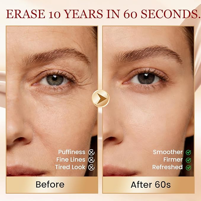 60s Instant Eye Bag Remover - Visibly Lift & Firm Under Eye Bags in 60 Seconds - Rapid Reduction Eye Tightening Cream for Puffiness & Wrinkles - Clear Finish, 0.68 fl oz