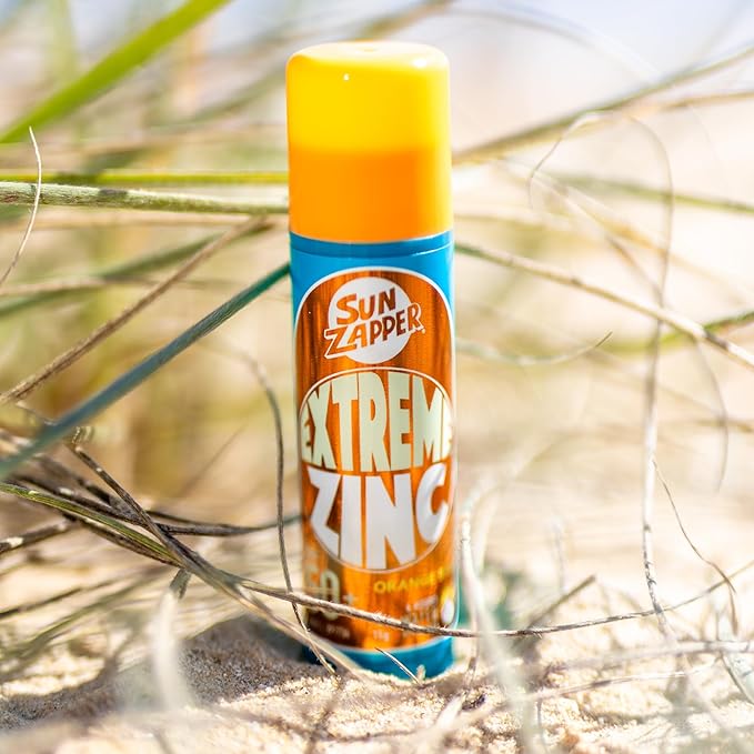 Sun Zapper Extreme Zinc Sunscreen Stick SPF 50+ Orange Sun – Colored Water Resistant Mineral Sunscreen for Face, Zinc Oxide Surf Sunscreen Stick for Water Sports, 15g (0.53 oz), Australian Made