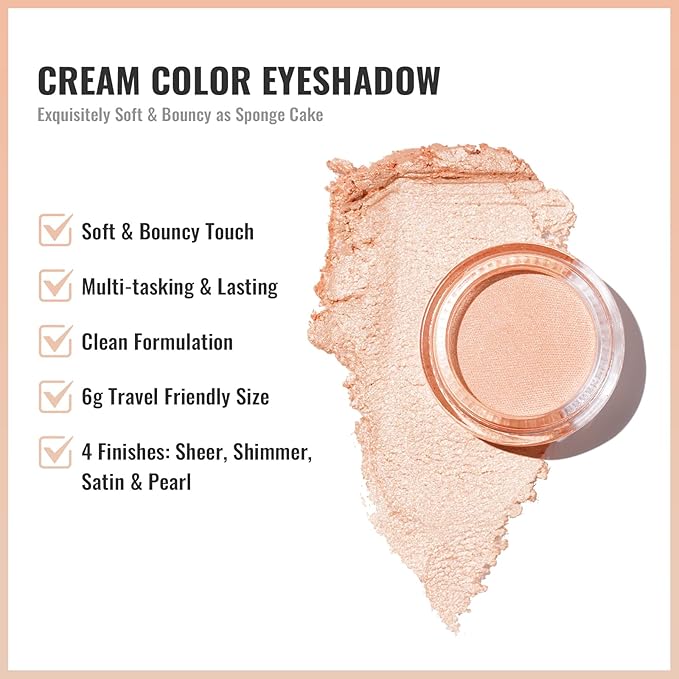 Oulac Cream Eyeshadow also for Highlighter Large Capacity Highly Pigmented Eye Shadow Waterproof &Long Lasting with Moisturizing Formula 07