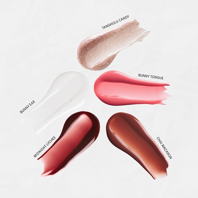 Sacheu Lip Elixir Nourishing and Hydrating Lipgloss — Moisturizing Plumping Lip Gloss Enriched with Collagen, Non-Sticky Lip Color Smooth High-Shine Finish, Vegan & Cruelty-Free, Midnight Lychee