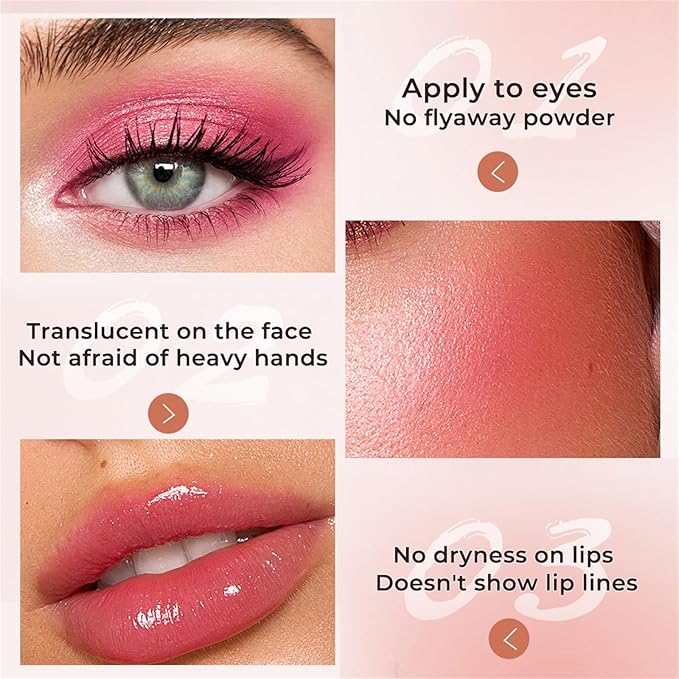 Color Changing Blush,Magical Temperature Change Powder Blusher Cream For Cheeks ，Eyes And Lips Tint Makeup,Lasting Moisturizing Rouge, Brightening, High Gloss Black Powder Blusher Cream (Pink+Rose)