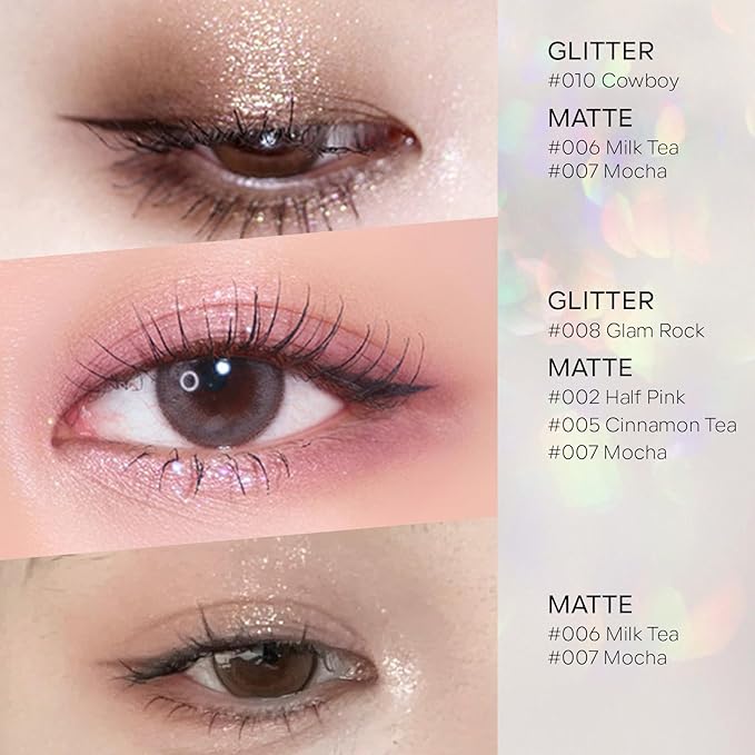KYDA 2 Colors Single Matte Eyeshadow, Off White Vanilla + Nude Beige Brown, Ultra-fine Lightweight Powder, Daily Matte Pressed Eyeshadow, Moonlight & Milk Tea