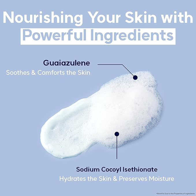 AFTERLAB Hydrating Foam Cleanser pH 5.5 with Azulene, Mild Acidic Facial Cleanser for Sensitive & Breakout-Prone Skin, Gentle Daily Face Wash for Men & Women, 5.07 fl oz