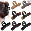 Fashion Bow Hair Claw Clips, 7 Pack 4.1 Inches Non-Slip Large Hair Clips for Women, Matte Tortoiseshell and Neutral Colors Hair Bows for Thick Thin Hair